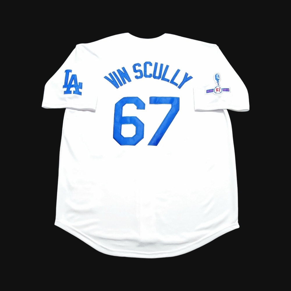 Vince Scully Jersey LA Dodgers VIN & 1950-2016 Sleeve Patch! NEW With Ta…